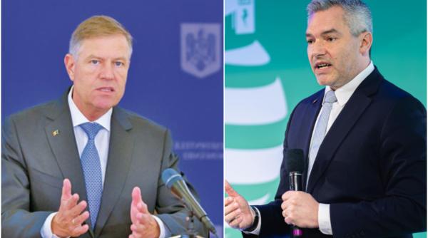 Klaus Iohannis îl primește la Cotroceni pe Karl Nehammer. Discuții despre aderarea la Schengen
