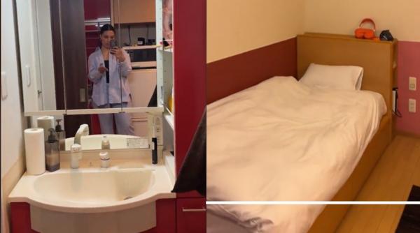 O studentă româncă a prezentat cum arată o cameră de cămin în Japonia: „Ai nevoie de trei camere pentru o baie”