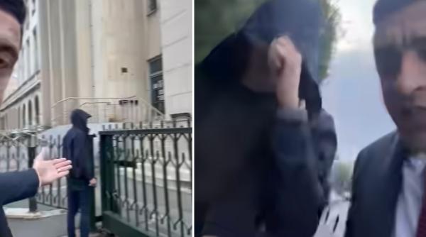 George Simion, urmărit de un individ ”periculos” cu glugă pe cap și cască în ureche. ”Alo! La ce instituție lucrezi?” - VIDEO 