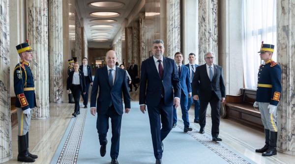 Cancelarul german, Olaf Scholz, în România. A discutat cu Ciolacu despre aderarea la Schegen