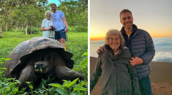 O bătrână de 94 de ani călătorește peste tot în lume alături de nepotul său. ”Nu este niciodată prea târziu”/ FOTO