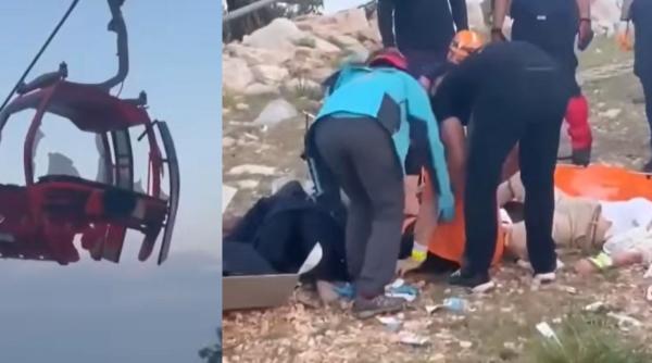 Turcia. O telecabină s-a izbit de un stâlp. Oamenii au căzut în gol; O persoană a decedat - VIDEO