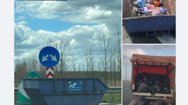 Şoferii care așteaptă la vama Nădlac aruncă în continuare gunoaie pe câmp, deși a fost amplasat un container fix înainte de frontieră