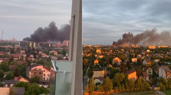 Încă un incendiu a izbucnit luni în capitală. Depoul STB din Bucurestii Noi a luat foc. UPDATE: Oamenii au auzit explozii