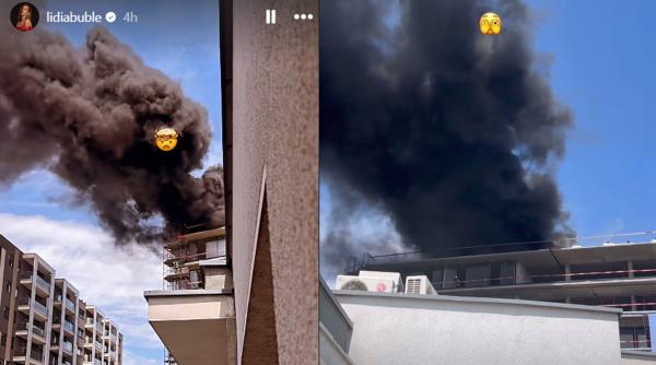 Incendiu cu degajări mari de fum în București. Lidia Buble: "Doamne, aşa arde! E ceva rău"