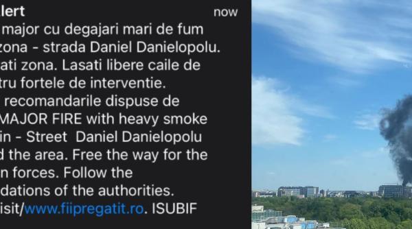 RO-ALERT: Incendiu puternic în Capitală, 20 de persoane au fost evacuate / FOTO