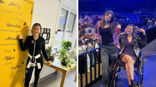 Povestea româncei din Belgia care va participa la un maraton de alergat, în scaun cu rotile. Oana are doi copii și militează pentru persoanele care suferă de boli rare