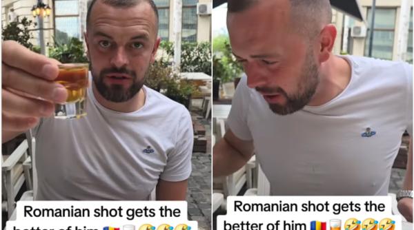 VIDEO Reacția unui englez după un păhărel de pălincă e cel mai tare clip pe care o să-l vezi azi