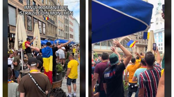 România - Ucraina. Fanii români cântă imnul țării pe străzile din Munchen. Video 