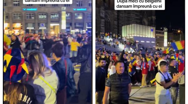 Fanii români au făcut horă cu cei belgieni, la Koln, după meci, în ciuda înfrângerii. Video de senzație 