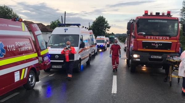 Un accident rutier grav a avut loc pe DN1 în Sibiu: Microbuz cu elevi implicat, două fetițe rănite