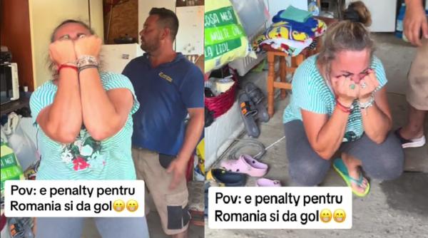 Reacția incredibilă a unei femei, la golul României. Video de milioane