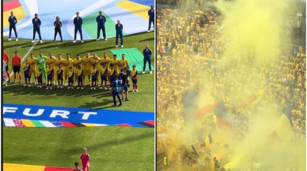VIDEO | Momentul emoționant în care zeci de mii de români cântă imnul național pe stadionul din Frankfurt