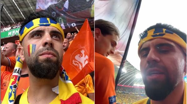 Un român a cumpărat din greșeală bilet în galeria Olandei. La final, i-a "felicitat": "Congratuleișăn! Sper să luați bătaie în următorul meci" - VIDEO