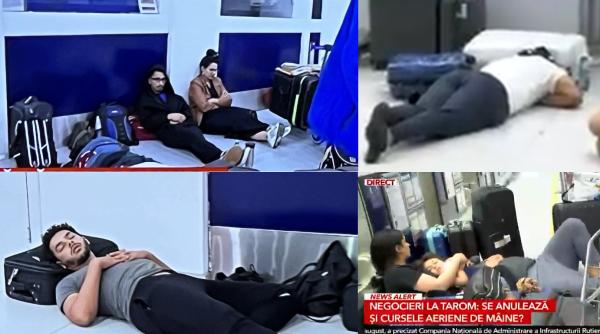 Imaginile umilinței pe aeroportul Otopeni. Oamenii au dormit în aeroport, din cauza grevei Tarom