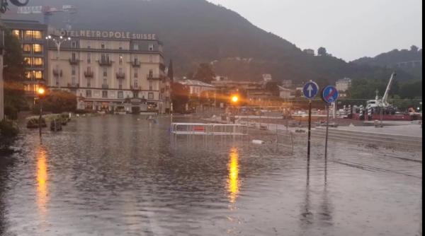 Furtuna a făcut ravagii într-o provincie din Italia: Inundații și copaci căzuți. Circulație închisă pe malul Lacului Como