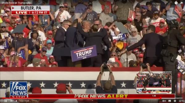 Donald Trump, rănit de un atacator care a tras asupra sa, la un miting electoral. Două persoane au murit. Video