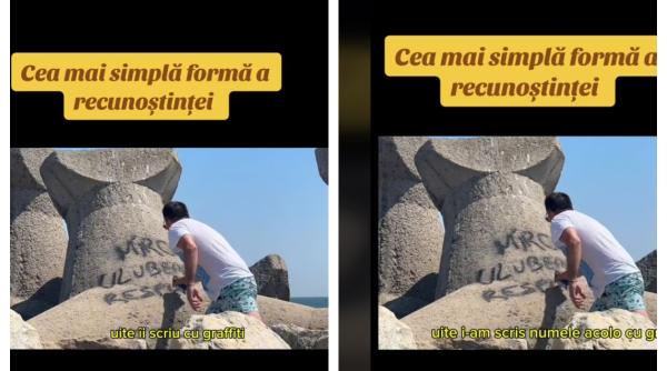 Dan Negru a scris cu graffity pe stabilopozii din Mamaia: "Știu că risc o amendă, dar merită" 