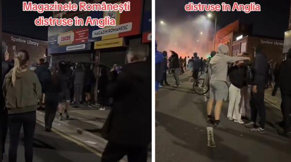 Proteste violente anti-imigranți în Anglia. Tineri mascați au vandalizat un magazin românesc: "Să plece toți străinii din țară" / VIDEO