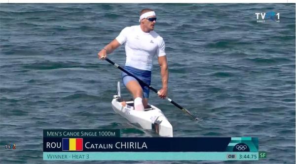Record olimpic pentru Cătălin Chirilă. Sportivul român s-a calificat în semifinalele probei de canoe pe 1.000 de metri cu un timp senzațional