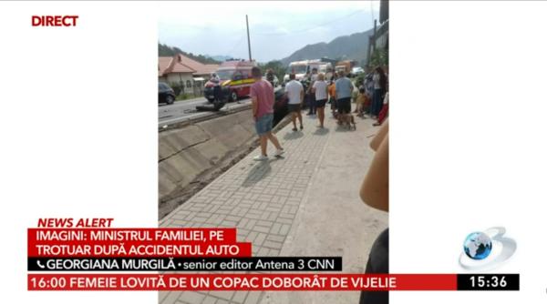 Ministra Natalia Intotero, rănită într-un accident rutier în Vâlcea. Foto
