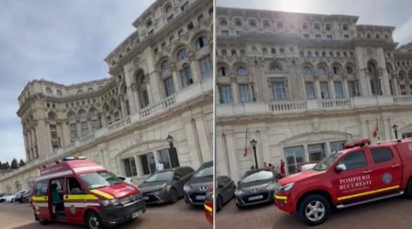 Incendiu la Palatul Parlamentului. Un bărbat a stropit cu benzină și a dat foc