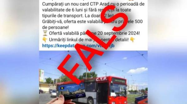 O nouă escrocherie: Reclamă online falsă pentru abonamente ieftine la transportul public din Arad