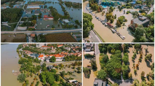 FOTO Dunărea a inundat un întreg oraș de lângă Budapesta. Autoritățile române spun că totul este sub control