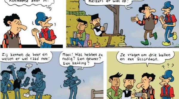 Caricatură despre „ursul românesc”: Fermierii români găsesc o soluție inedită pentru a-l alunga din lanul de porumb