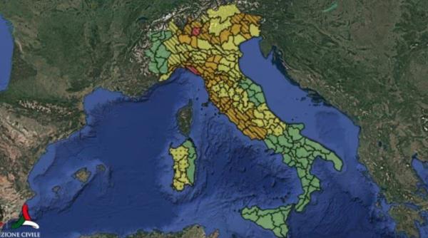 O mare parte din Italia, sub avertizare de vreme rea. Cod roșu în două regiuni