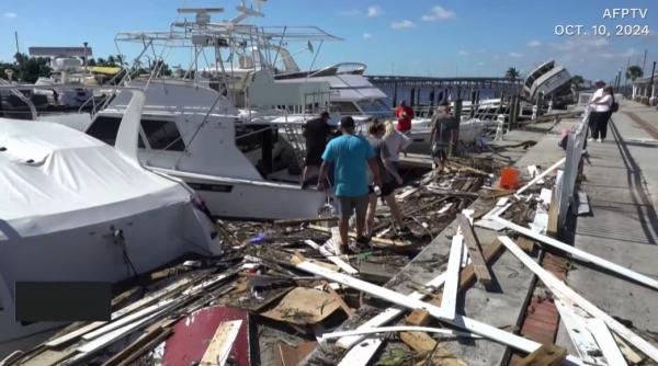 VIDEO Cel puţin 16 morţi şi pagube de 50 de miliarde de dolari după trecerea uraganului Milton în Florida