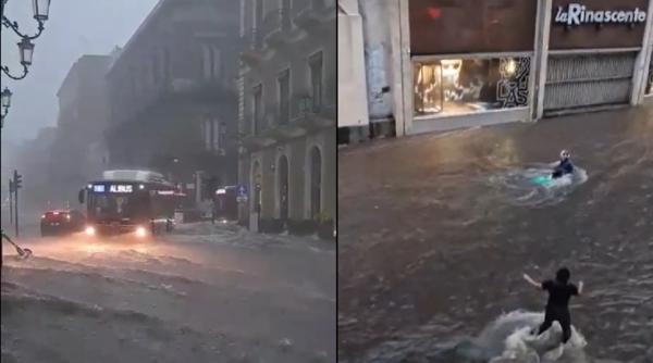 Vremea rea a făcut prăpăd în mai multe zone din Italia: Străzile s-au transformat în râuri, iar oamenii și-au abandonat casele 