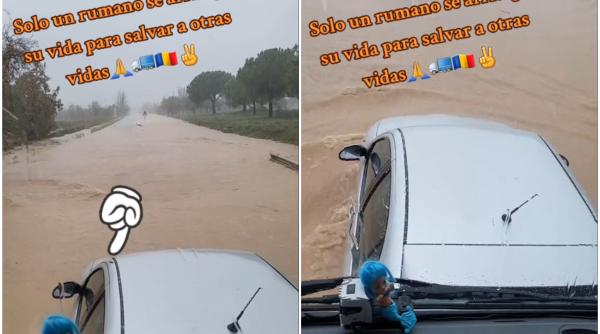 VIDEO Gest eroic al unui român în Spania: a împins cu TIR-ul o mașină prinsă de șuvoaie. "Doar un român își riscă viața pentru a salva alte vieți"