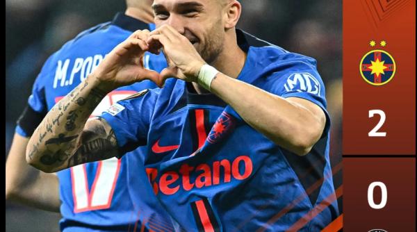 FCSB, victorie în Europa League. A învins cu 2-0 echipa daneză FC Midtjylland