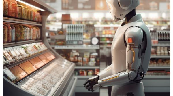 Un austriac a "angajat" doi roboți într-un supermarket: unul îndrumă clienții către produsele cerute, celălalt face curățenie 