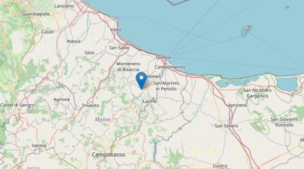 Cutremur de 4 grade în sudul Italiei: Locuitorii din Montecilfone au ieșit în stradă în toiul nopții, alarmați de mișcarea pământului