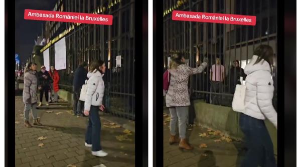 Protest în Diaspora. Fanii lui Călin Georgescu au protestat în noapte, la ambasada de la Bruxelles, după anularea prezidențialelor