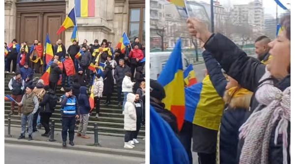 Protest al fanilor lui Călin Georgescu în fața Curții de Apel: "M-am certat cu soția ca să pot să vin la București"