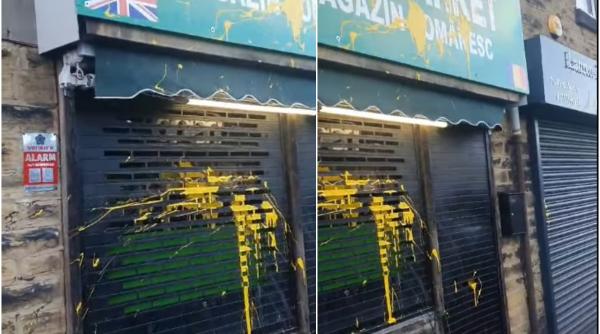 Magazin românesc din Anglia, atacat de indivizi mascați  - FOTO