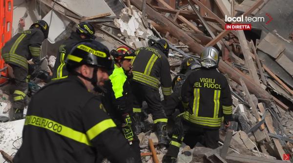 Explozie la Roma. Un bloc s-a prăbușit, sunt căutați supraviețuitori printre resturi 