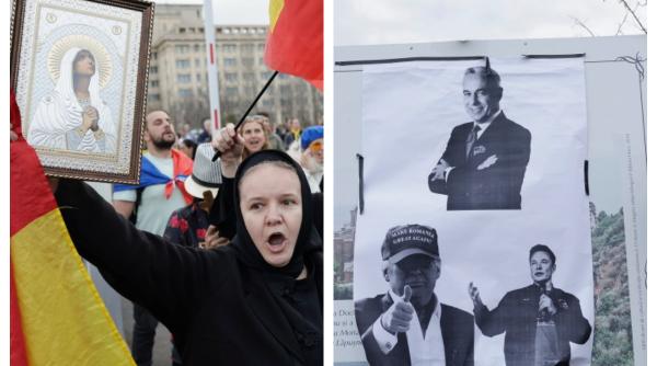 Protestatarii lui Călin Georgescu au ieșit în stradă ca să-i cânte "la mulți ani". Sunt câteva sute în fața Parlamentului 