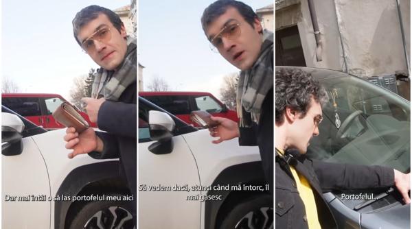 Un italian venit în România și-a lăsat portofelul la vedere, pe mașină, să vadă dacă îl fură cineva. Apoi a făcut același lucru în Italia