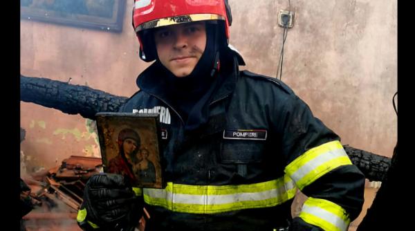 O icoană a scăpat neatinsă de foc, după un incendiu în care au ars trei case în Săcele - FOTO
