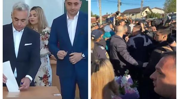 Călin Georgescu și George Simion, scoși de un polițist din secția de votare când voiau să declarații: "E mărturisire, nu e vot" 