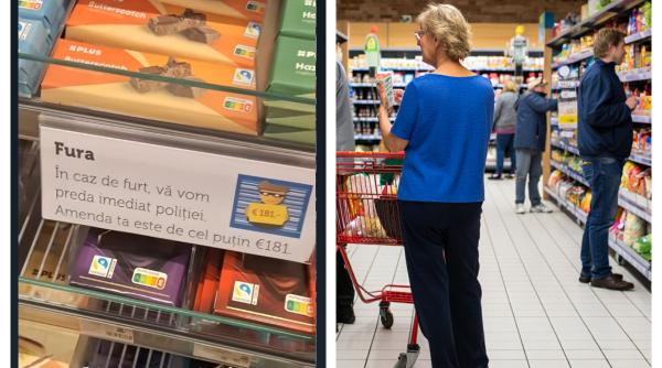 Olandezii au lipit mesaje în limba română la rafturile supermarketurilor: "Nu fura! Te vom preda poliției"