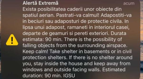 Mesaj RO-ALERT în Tulcea, noaptea trecută. Oamenii, îndemnați să se adăpostească în beciuri sau în adăposturi