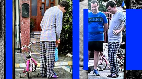 Imagini inedite cu Nicușor Dan în pijamale, în curtea casei 