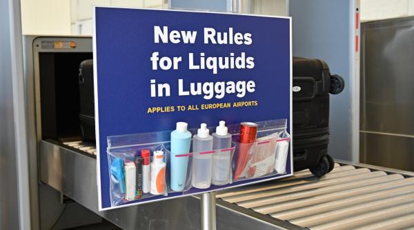 Lichide nelimitate în bagajul de mână în avion. UE pregătește aprobarea oficială a noii reguli care va elimina restricția de 100 ml