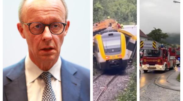 Realitatea TV: 16 români se aflau în trenul deraiat în Germania, cu mai mulți morți și zeci de victime. Cancelarul Merz, primul mesaj