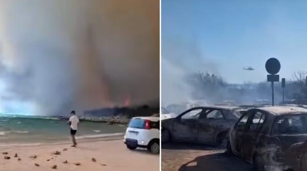 Incendiu puternic de vegetație în Sardinia. Turiștii au fost evacuați pe mare